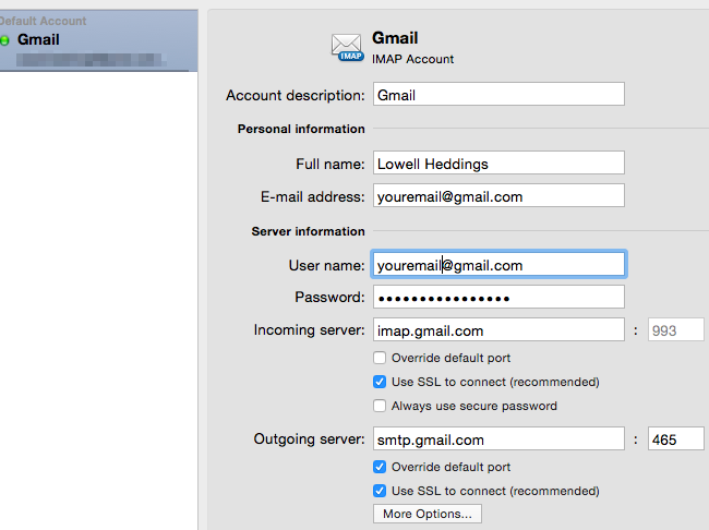 Adding A Gmail Account To Outlook For Mac